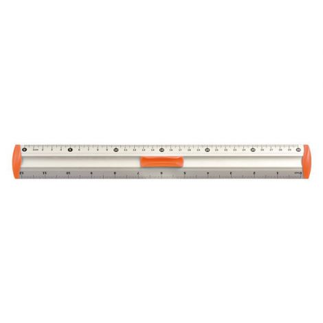 Linijka Tetis z uchwytem aluminiowa 30cm, Pomarańczowy
